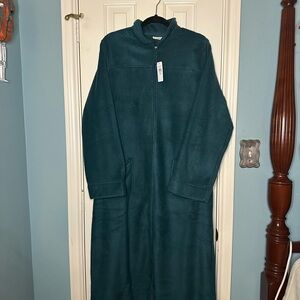 NWT LL Bean Full-Length Zip-Up Bed Jacket Fleece Robe